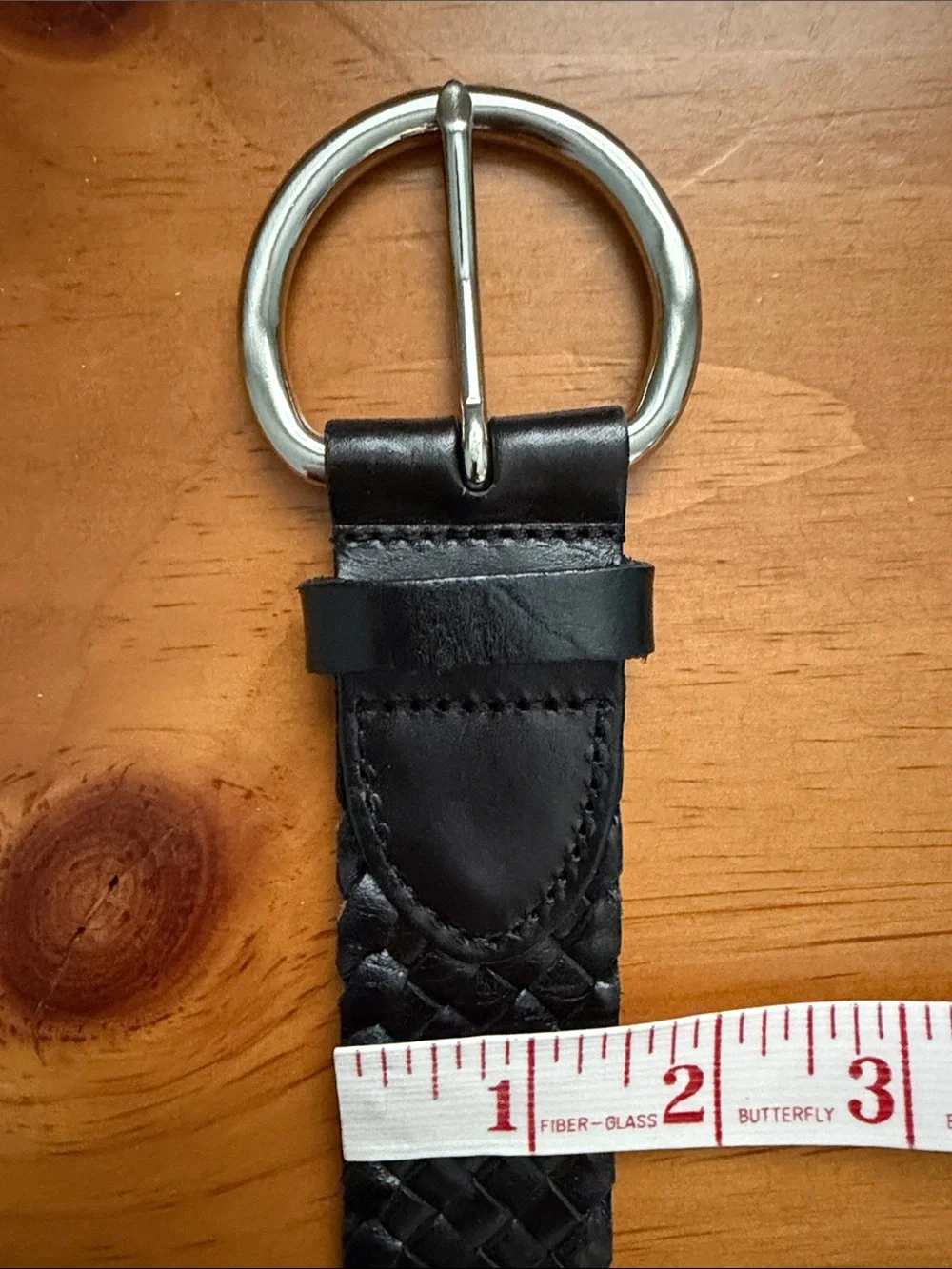 Talbots Genuine Leather Braided Black Belt - S